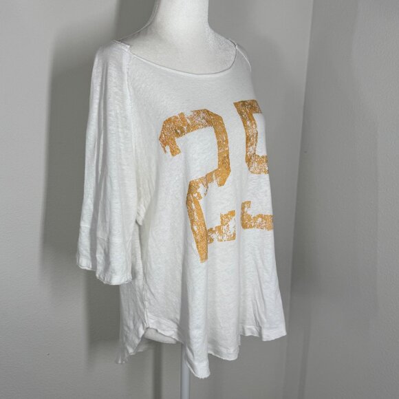 We The Free Touchdown Tailgate Graphic Tunic Top Size Small Jersey White Gold - Picture 2 of 10